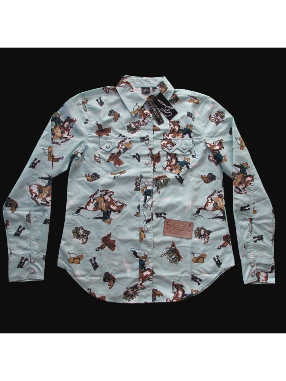 Cruel Denim Women's Long Sleeve Classic Fit Western Snap Shirt Light Blue
